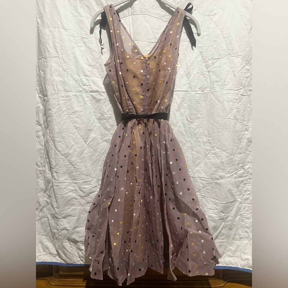 Anthropologie Yoana Baraschi Dress with Yellow Slip. Size 6 - Picture 4 of 11